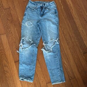Distressed Blue Jeans